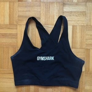 Gymshark Branded Black Sports Bra
